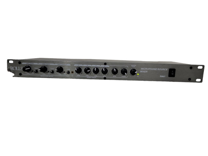 Rolls RM67 Mic/Source Mixer 1U Rack Mountable Unit RCA/Analog