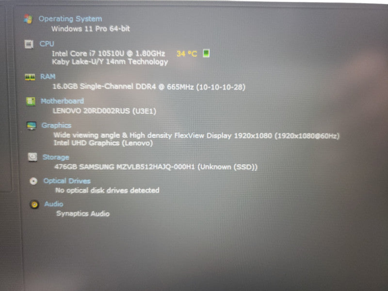Lenovo ThinkPad E15 Intel Core-I7 10510U@1.80GHz 16GB RAM 512GB SSD READ!