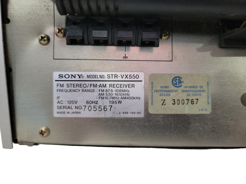 Vintage Sony STR-VX550 FM Stereo AM/FM Receiver