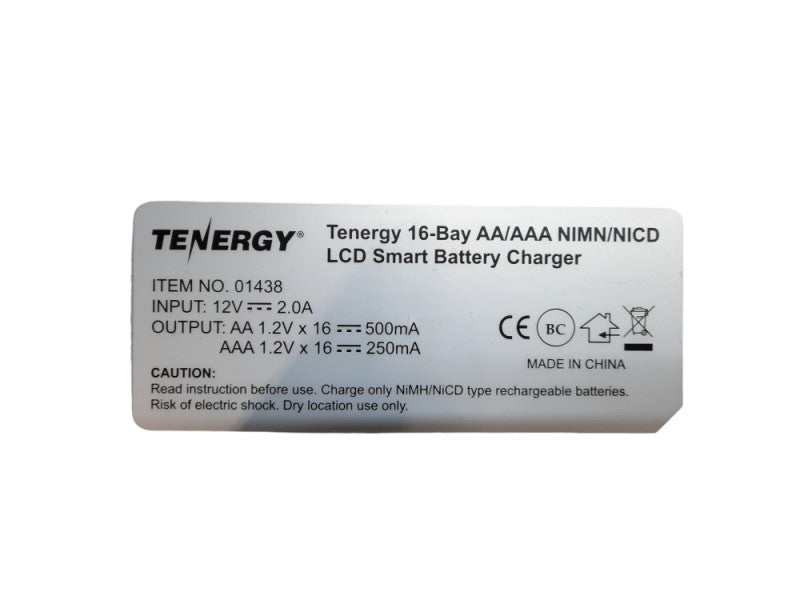 Tenergy TN438 16-Bay AA/AAA NIMH/NICD LCD Battery Charger