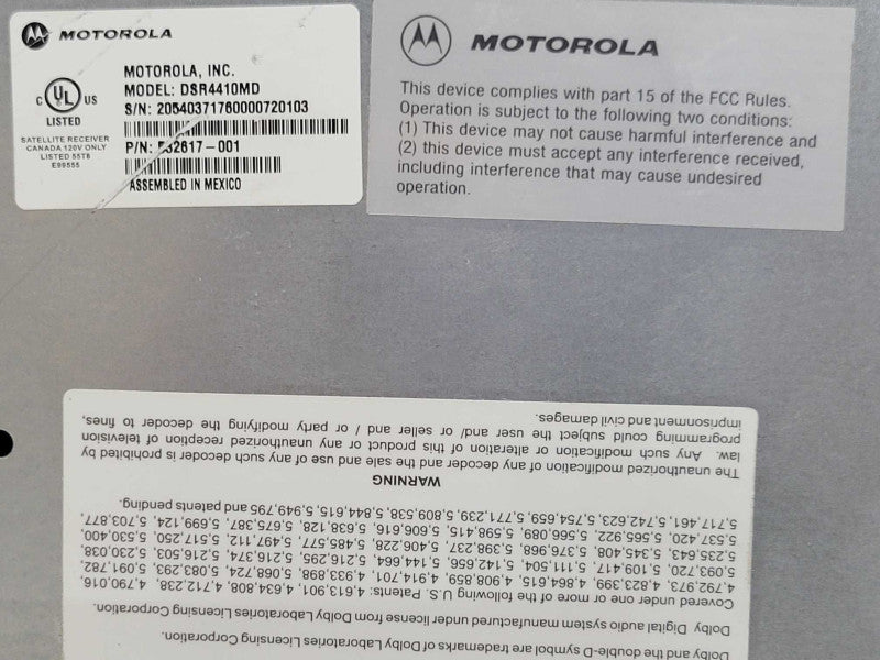 Motorola DSR-4410MD Commercial Satellite Multiplex Decrypter, READ _