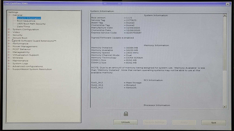 Dell Optiplex 7080 Micro PC, i5-10500T 2.30GHz, 16GB DDR4, 500GB Nvme, WiFi