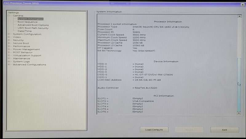 Dell Precision T5810, Xeon E5-1620 v3 3.50GHz, 16GB DDR4, FirePro W5100