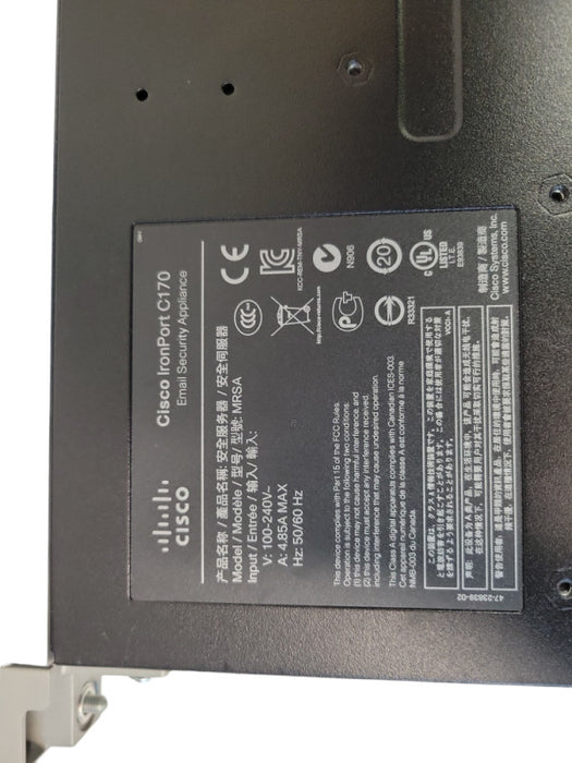 Cisco IronPort C170 Email Security Appliance (NO HDD) %