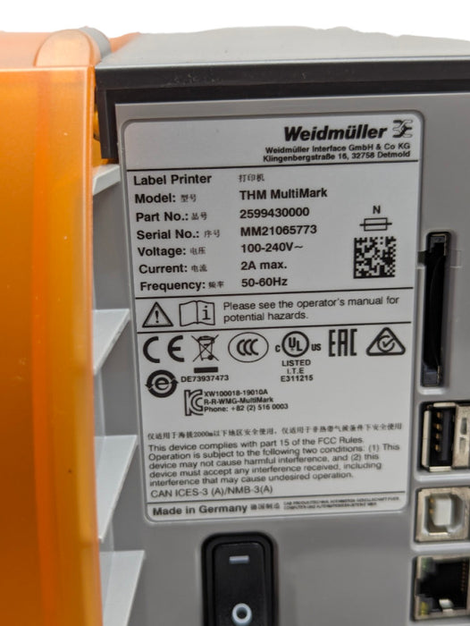 Weidmuller THM MultiMark Printer 2599430000 Please READ  -