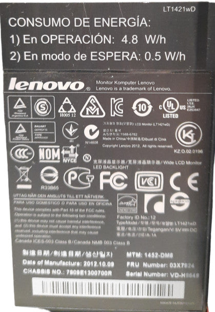 Lenovo ThinkVision LT1421wD 14\\" HD Widescreen LED LCD Monitor with Cover