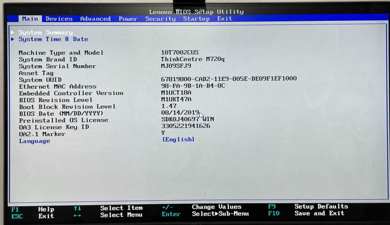 Lenovo ThinkCentre M720q, Core i5-8400T 1.70 GHz, 8GB DDR4, 256GB Nvme, WiFi