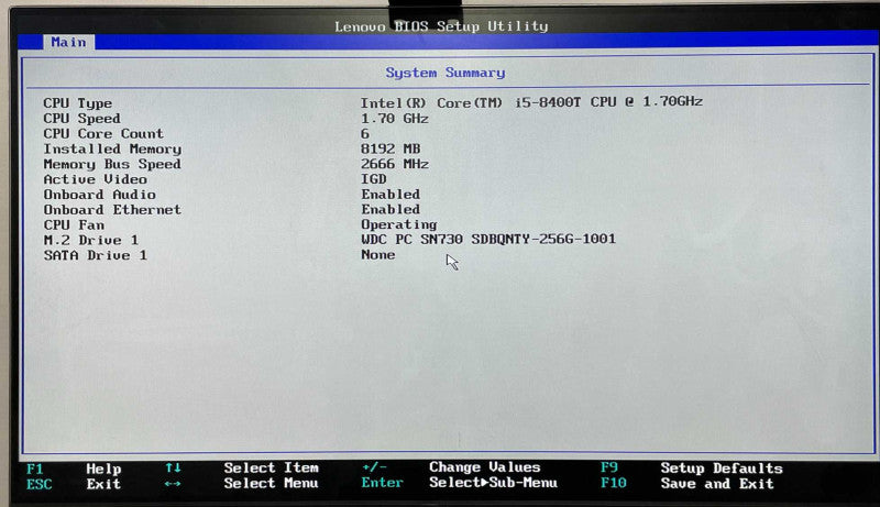 Lenovo ThinkCentre M720q, Core i5-8400T 1.70 GHz, 8GB DDR4, 256GB Nvme, WiFi