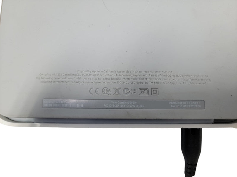 Apple Time Capsule 500GB| A1254| working W/ power cord Success