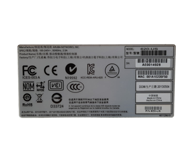 ARUBA 620-US Branch Office Controller [S/N: AE0014928]