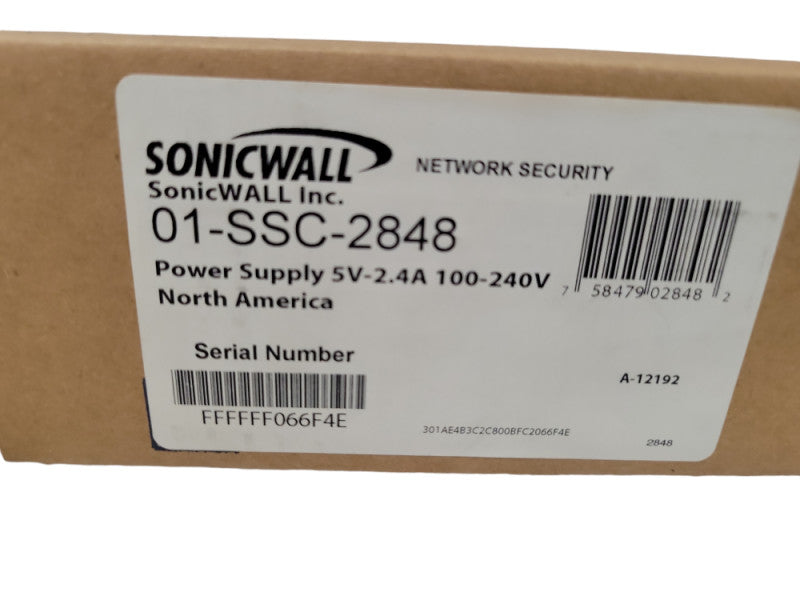 SONICWALL 01-SSC2848 (POWER SUPPLY ONLY) 5V-2.4A 100-240V NA Q%