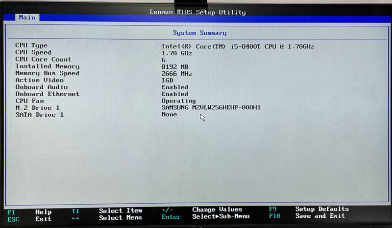 Lenovo ThinkCentre M720q, Core i5-8400T 1.70 GHz, 8GB DDR4, 256GB Nvme, WiFi