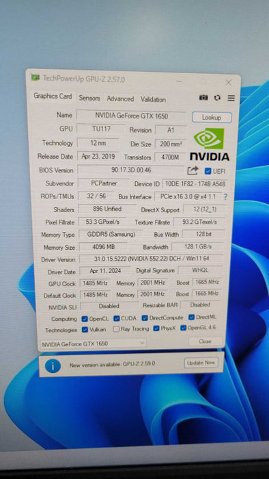 OEM NVIDIA GTX 1650 4GB PCIE %