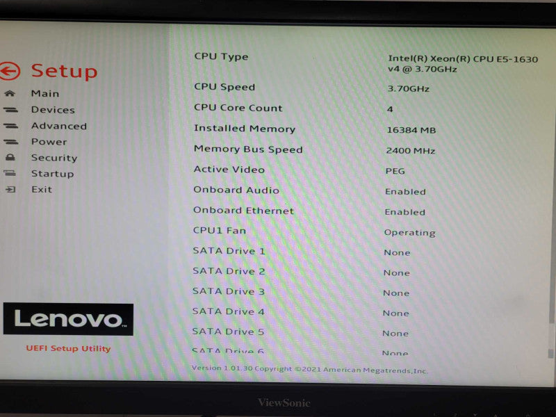 Lenovo ThinkStation P410 Xeon E5-1630v4 3.7GHz QC, 16GB DDR4, No GPU/HDD _