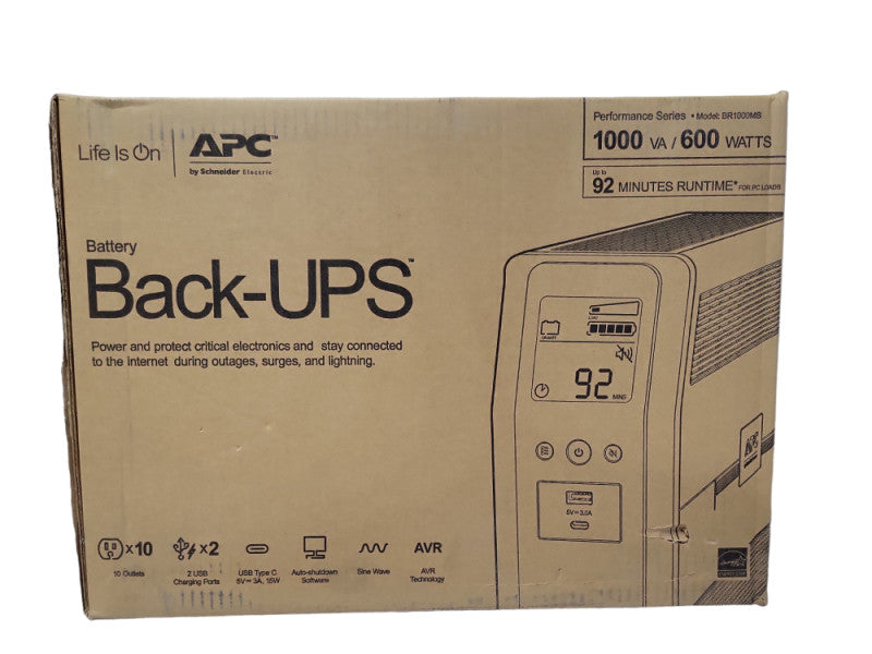 New APC Back-UPS Pro BR1000MS 1000VA 600W Battery Backup _