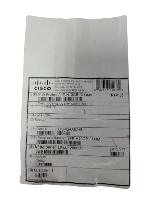 SFP-H10GB-CU3M 10GBASE-CU