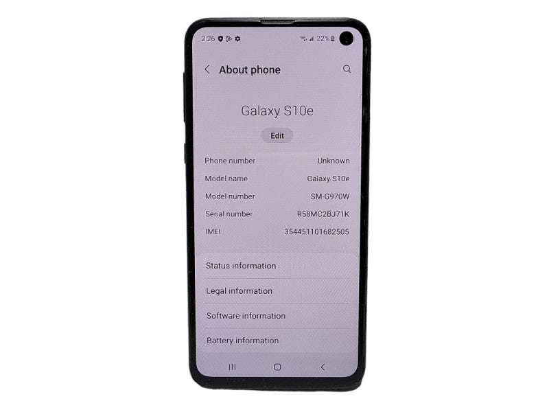 Samsung Galaxy S10e 128GB (SM-G970W) READ $