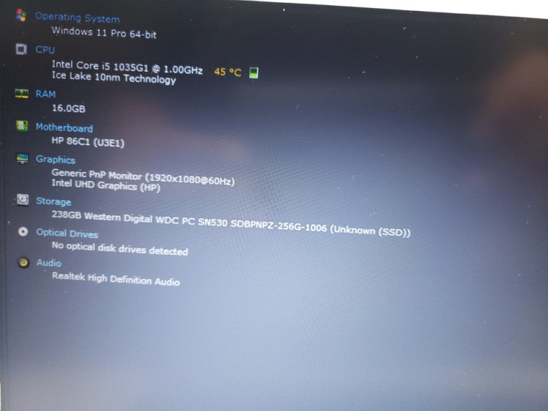HP 250 G7 Intel Core I5-1035G1  BudLap