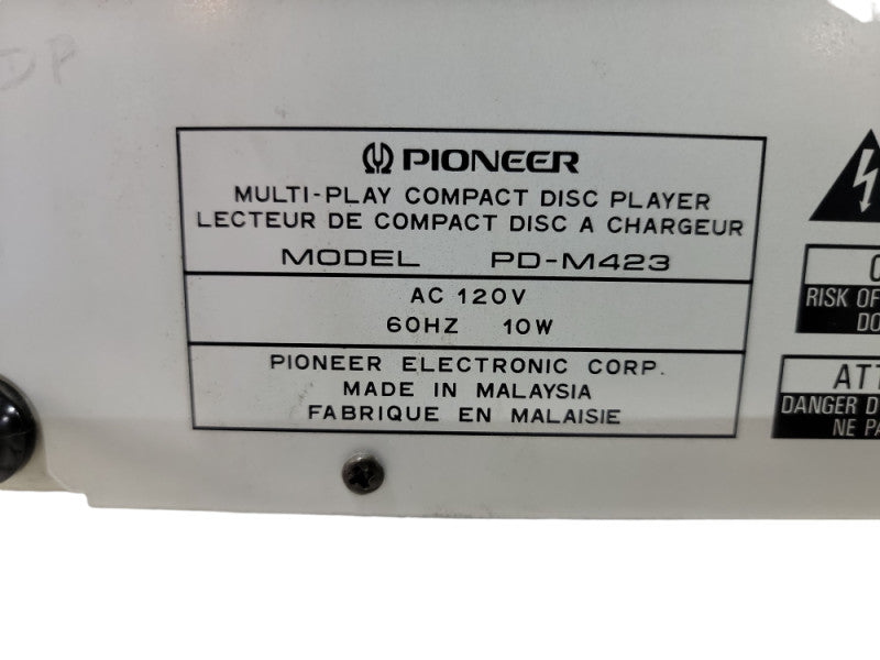 Pioneer PD-M423 Multi-Play Compact Disc Player Tested and Working