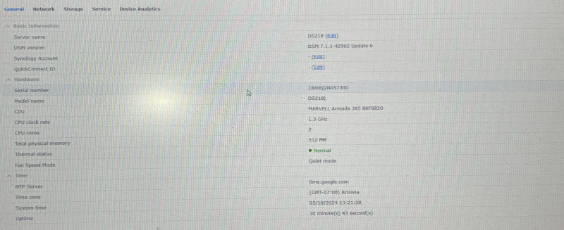 Synology DiskStation DS218J 2-Bay NAS, 2x 1TB 3.5\\"HDDs