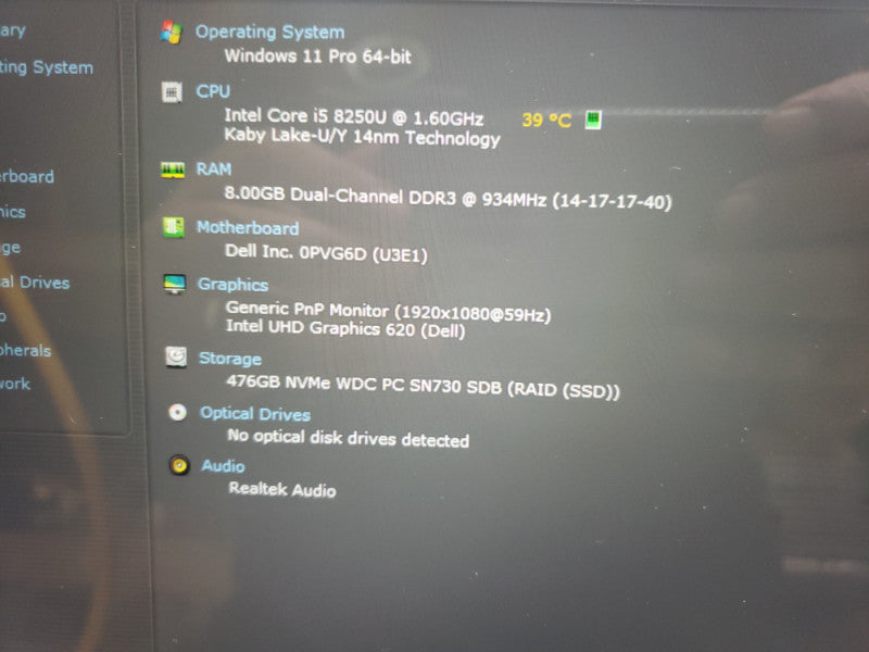 Dell XPS 13 9360 TOUCH Intel Core i5-8250U@1.60@GHz 8GB RAM 512GB SSD READ!  Lap200
