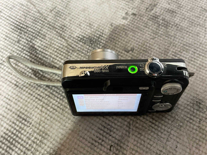 Sony Cyber-Shot DSC-W55 7.2MP Compact Digital Camera, Black w/ Battery