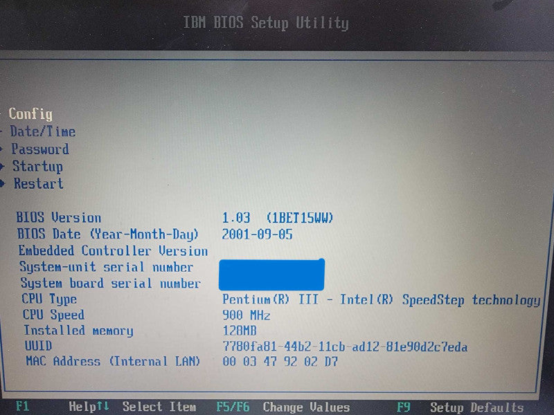 Vintage IBM ThinkPad A22E | Pentium III| 128MB RAM | NO HDD  Î²