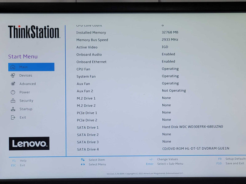 Lenovo ThnkStation P340, Core i7-10700 8-Core 2.9Ghz, 32GB RAM, 3TB HDD _