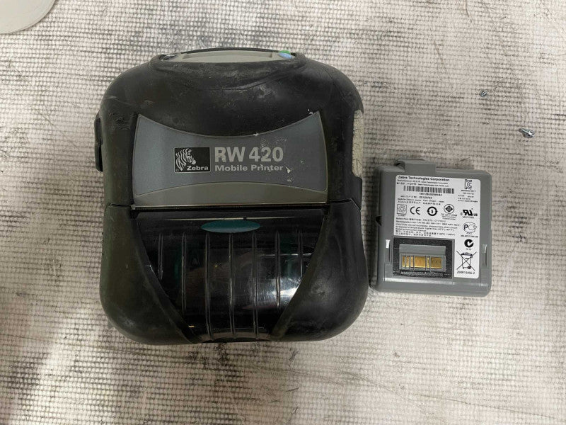 Zebra RW 420 Mobile Thermal Printer Bluetooth w/ Battery, READ Q