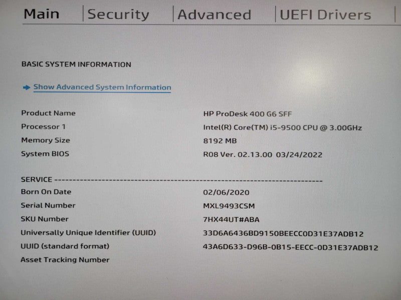 HP ProDesk 400 G6 SFF | i5-9500 @ 3.00GHz 6C, 8GB DDR4, 512GB NVMe !
