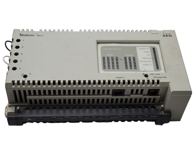 Schneider Modicon 110CPU31100 Micro CPU AC PS PLC Processor, READ _