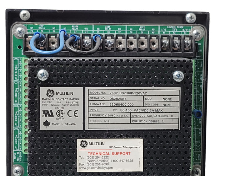 GE Multilin 269PLUS-100P-120VAC 269 Plus Motor Management Relay, READ _