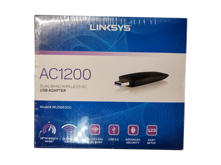 *NEW SEALED* Linksys AC1200 Dual-Band Wireless WiFi 5 USB 3.0 Adapter Q