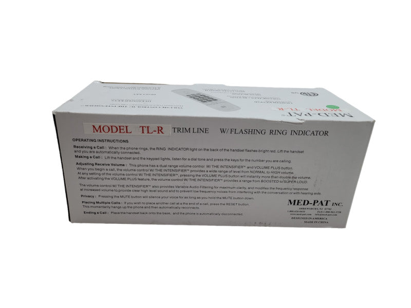 Med-Pat T4-R Trimline Telephone with Super Bright Ring Light RED Q%