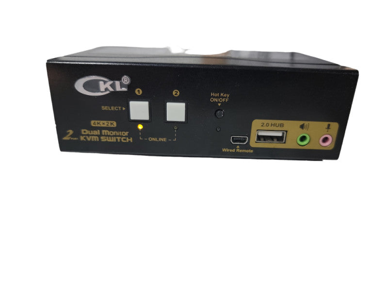 CKL Dual Monitor Extended Display 2 Port KVM Switch HDMI 4K 30Hz Windows Mac