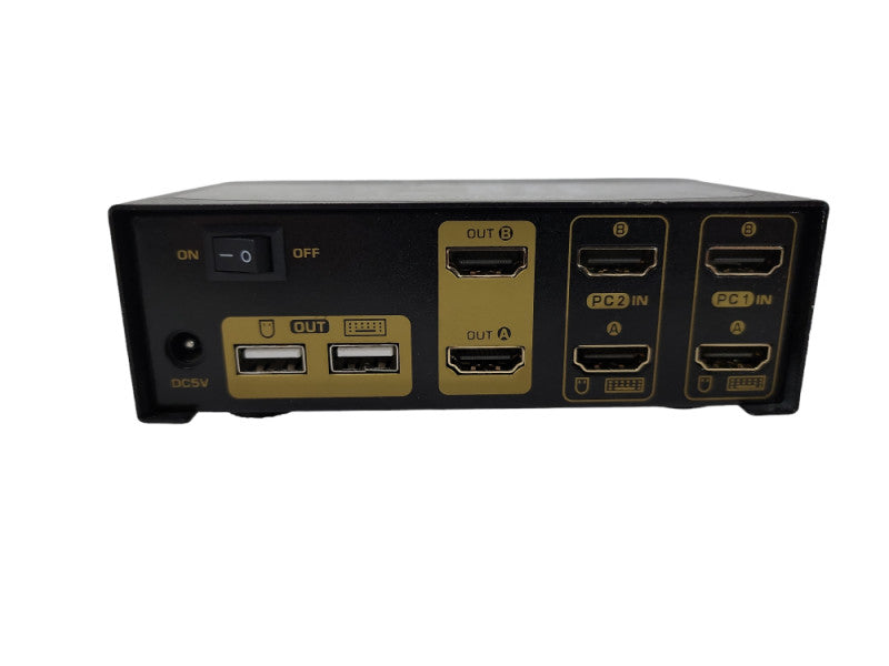 CKL Dual Monitor Extended Display 2 Port KVM Switch HDMI 4K 30Hz Windows Mac