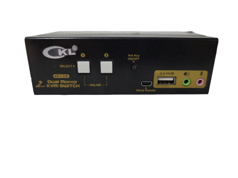 CKL Dual Monitor Extended Display 2 Port KVM Switch HDMI 4K 30Hz Windows Mac