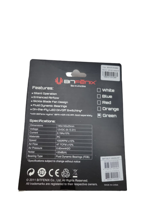 BitFenix Spectre 140mm Green LED PC Fan Q%