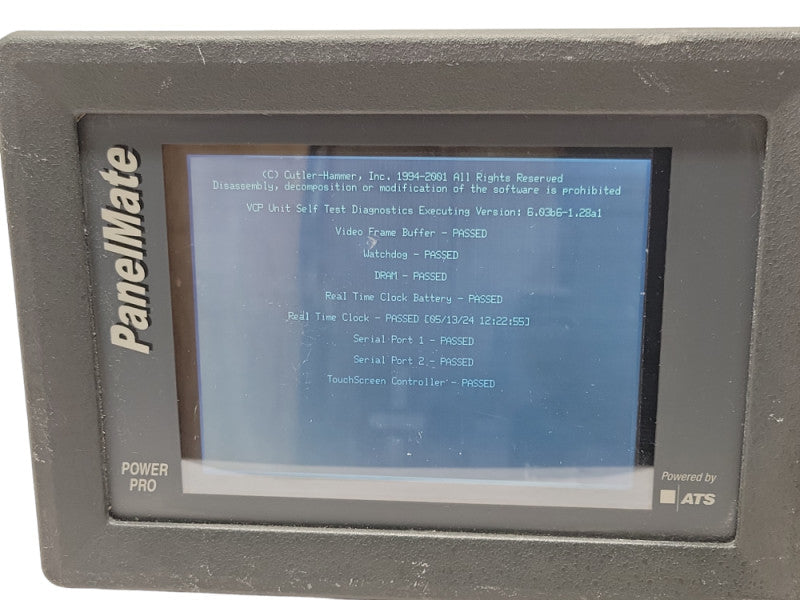 Cutler-Hammer ATS 1775T PMPP 1700 Panelmate Operator Interface Panel, READ _