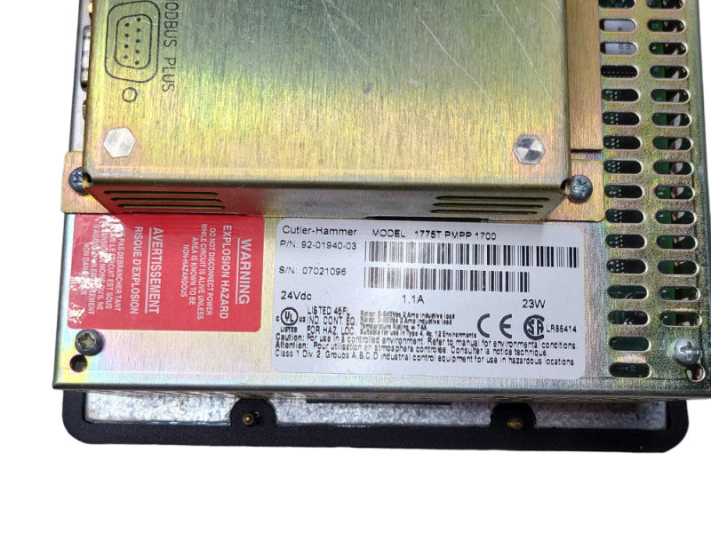 Cutler-Hammer ATS 1775T PMPP 1700 Panelmate Operator Interface Panel, READ _