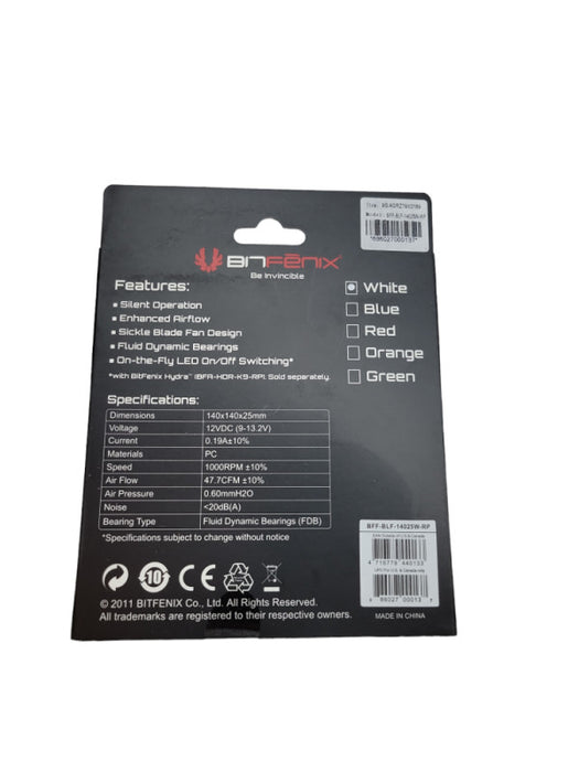 BitFenix Spectre 140mm White LED PC Fan\t Q%