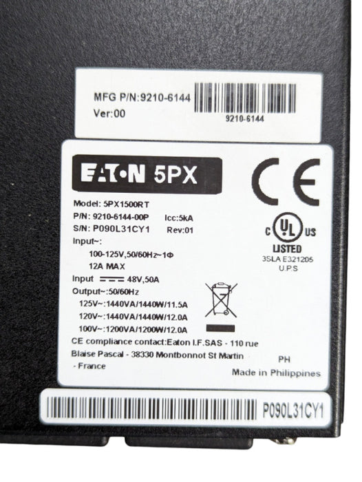 EATON 5PX 1500W UPS 5PX1500RT 9210-6144-00P -