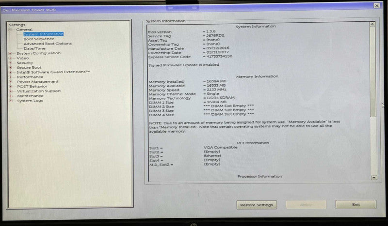 Dell Precision T3620, Xeon E3-1245 v5 3.50GHz, 16GB DDR4, Quadro K620