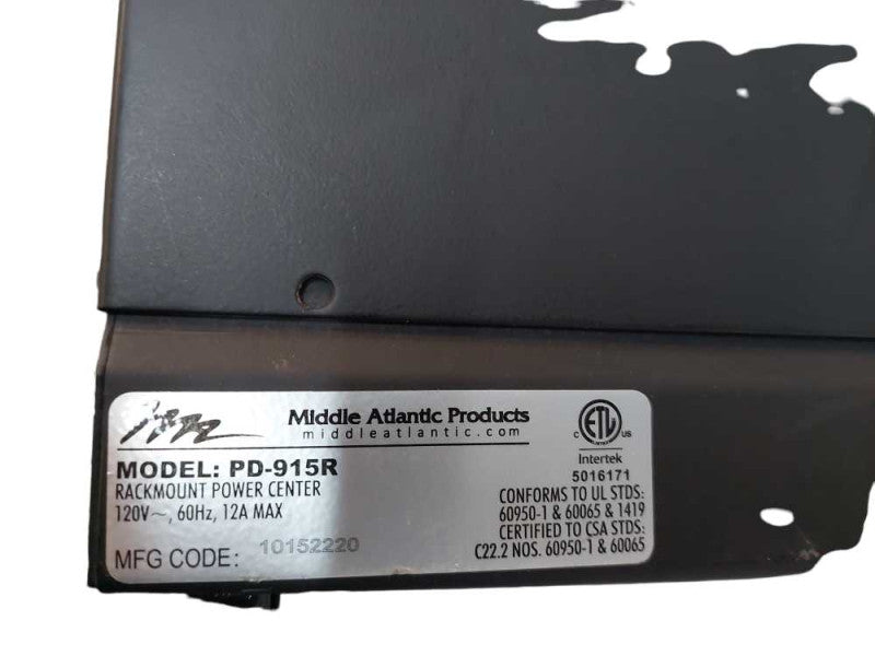 Middle Atlantic Products RackMount Power Center PD-915R =