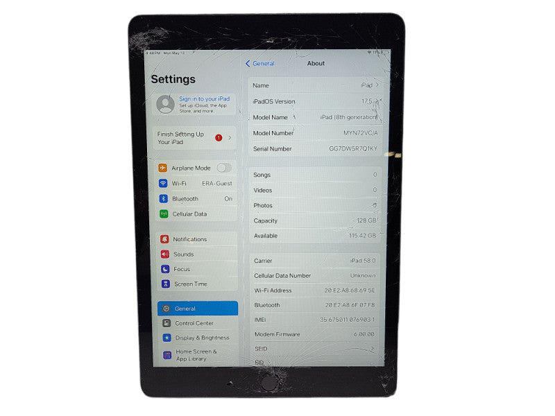 Apple iPad 8th Gen 128GB (A2428) READ $