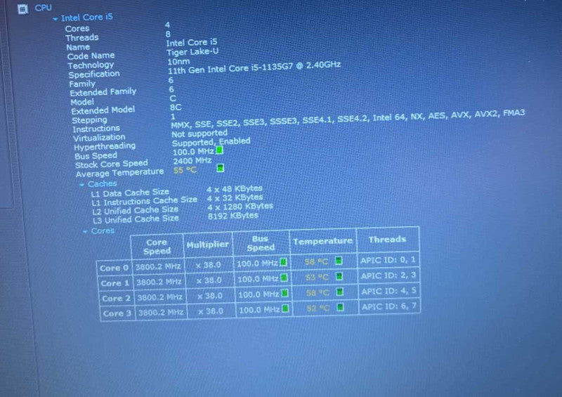 Lenovo thinkpad E15 Intel Core i5-1135G7@2.4 16GB 256SSD Password Locked READ  Lap200