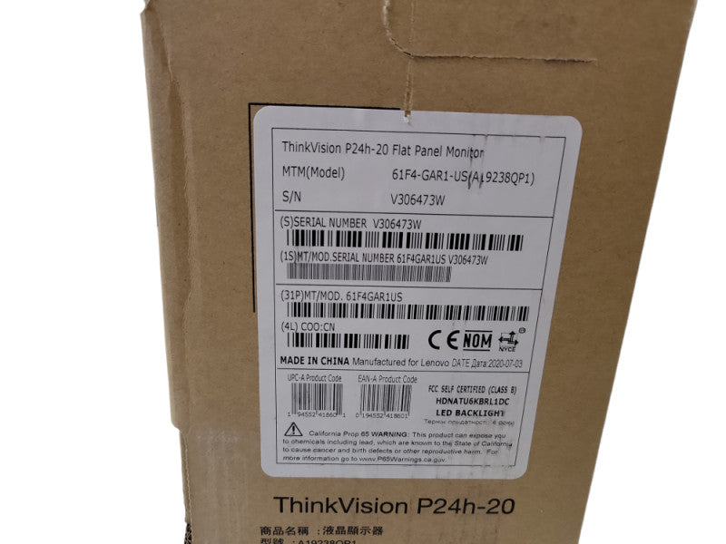 (Used)Lenovo ThinkVision P24h-20 24\\" Wide IPS Monitor USB-C HDMI DP RJ-45 %