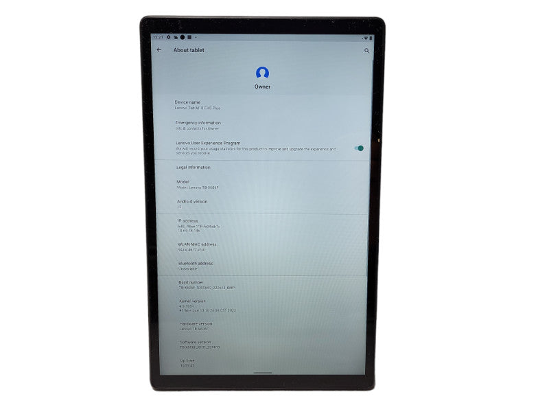 Lenovo Tab M10 FHD Plus 32GB TB-X606F Iron Gray Tablet READ $