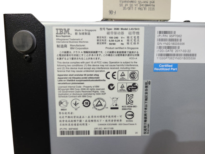 IBM TotalStorage 3580-L43/S43 LTO-4 LVD External Tape Drive, READ