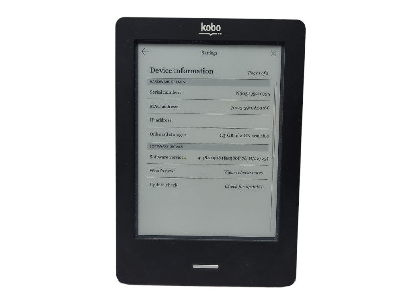 Kobo Touch eReader 6\\" N905C Black eBook 2GB Wi-Fi E-reader Q$